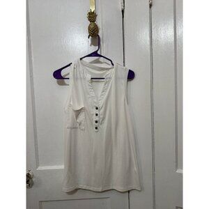 Women’s size large white pocket T-shirt, tank top